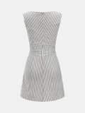 Striped Cotton Sleeveless Mini Dress