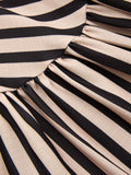 Striped Tie Shoulder V Neck Maxi Dress
