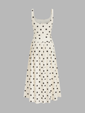Polka Dot Ruched Cami Maxi Dress