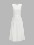 Sleeveless Pleated Midi Dress