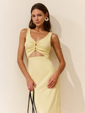 Sleeveless Cutout Side Slit Maxi Dress