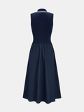 Sleeveless Collared Pocketed Maxi Dress