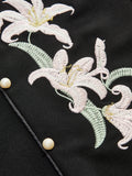 Floral Embroidered Cheongsam Maxi Dress