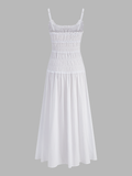 Smocked Cotton Linen Cami Maxi Dress
