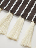 Striped Tassel Tie-Strap Midi Dress