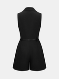 Belted Sleeveless Blazer Romper