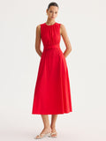 Tie-Back Cut-Out Waist Maxi Dress