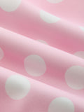 Polka Dot Halter Ruched Midi Dress