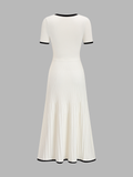 Contrast Trim Short Sleeve Knit Maxi Dress