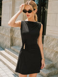 Ruched Metal Detail Bodycon Dress