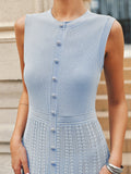 Textured Cable Knit Sleeveless Maxi Dress
