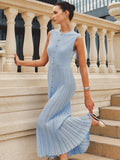 Textured Cable Knit Sleeveless Maxi Dress
