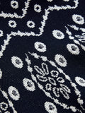 Scallop Trim Ethnic Pattern Knit Mini Dress