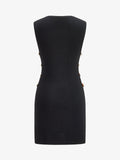 Amber Bead Cutout Sleeveless Knit Mini Dress