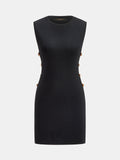 Amber Bead Cutout Sleeveless Knit Mini Dress