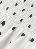 Bow Strap Polka Dot Midi Slip Dress
