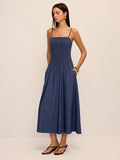 Smocked Bodice Cami Midi Dress