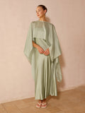 Sheer Capelet & Cami Dress Two-Piece Set