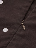 Polka Dot One Shoulder Linen Blend Mini Dress