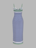 Geometric Print Tie-Front Slit Maxi Slip Dress