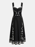 Botanical Print Belted Maxi Slip Dress