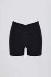 Soft Active V-Waist Pocket Mini Shorts In Black
