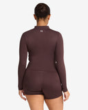Serenity Longline Zip Up Jacket | Espresso