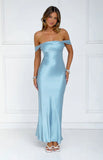 Ella Light Blue Off Shoulder Formal Dress