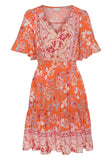 Tiered Short Sleeve Dress
