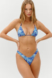 Ari Satin Triangle Bikini Top - Cosmic Bloom