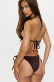 Mackenzie Suede String Bikini Bottom - Desert Suede
