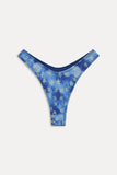 Full Moon Satin Micro Bikini Bottom - Cosmic Bloom