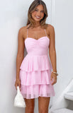 Georgie Pink Ruffle Mini Dress