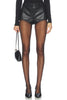 Delaney Faux Leather Micro Short in Black