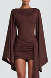 Lucetta Mini Dress - Plum Brown