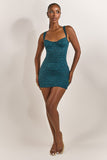 The Cinched Lace Corset in Teal