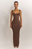 The Cinched Lace Corset in Brown