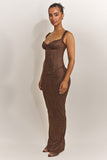 The Cinched Lace Corset in Brown