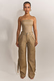 The Zeda Corset in Light Brown Wash