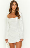 Marienne White Sequin Mini Dress