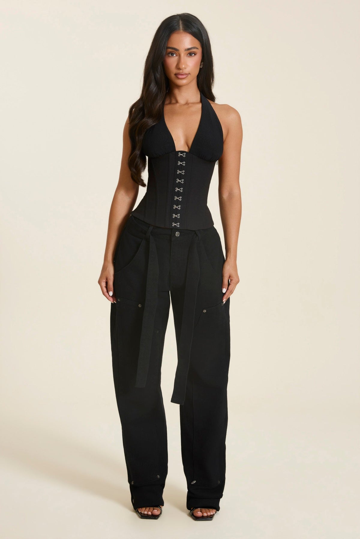 The Nola Corset Top in Black