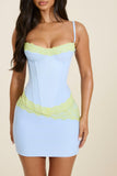 The Veda Corset Top in Baby Blue