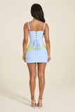 The Veda Corset Top in Baby Blue