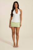 The Alina Halter Neck Corset Top in White