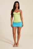 The Sasha Satin Corset Top in Lime