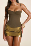 The Everly Lace Up Corset Top in Olive