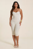 The Everly Lace Up Corset Top in Off White