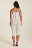 The Everly Lace Up Corset Top in Off White