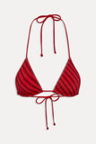 X Jennie Nick Satin Bikini Top - Spring Stripe
