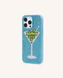 Olive Martini Artificial Crystal Phone Case - Light Blue